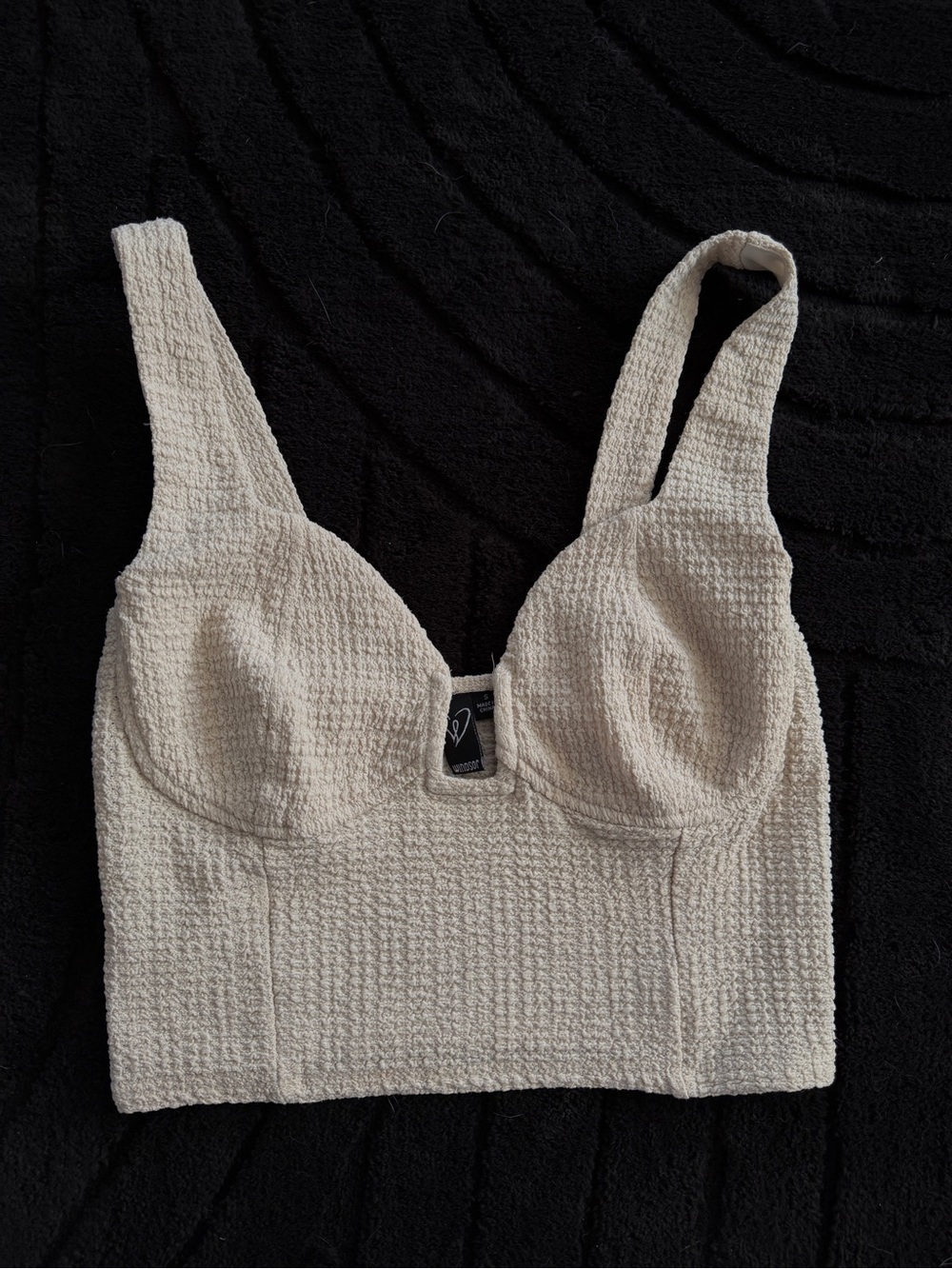 Windsor Cream Textured Longline Bralette